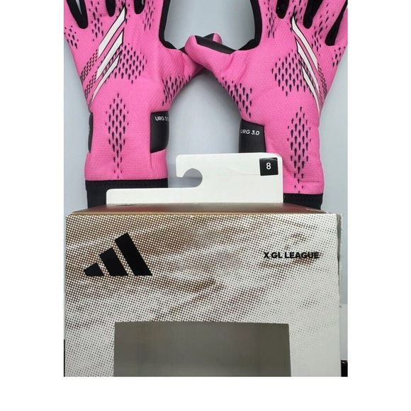 NEW Adidas X GL LEAGUE Pink Goalie URG 3.0 Goalkeeper Soccer Gloves Size 8 - Picture 11 of 14
